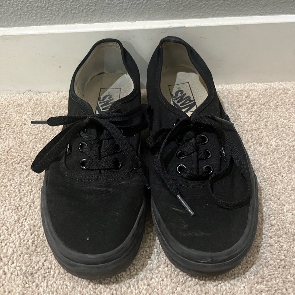 Vans All Black Authentic Shoes Size 7.5